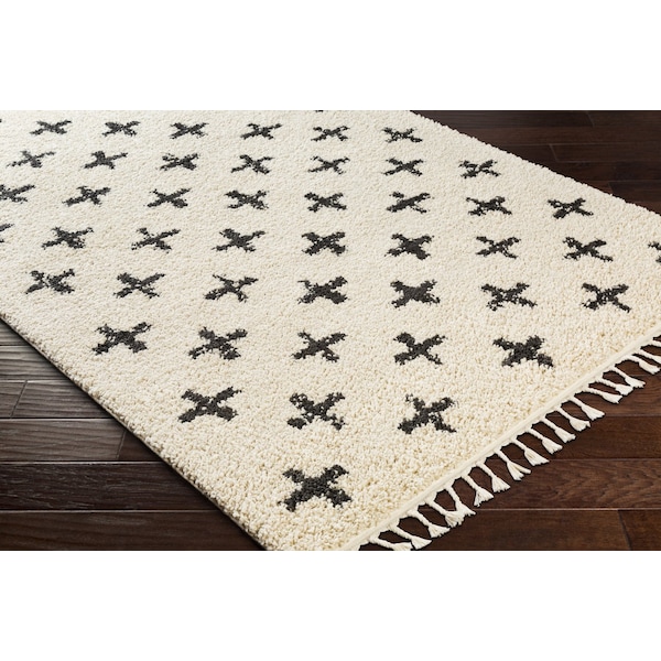 Berber Shag BBE-2310 Area Rug , With Fringe